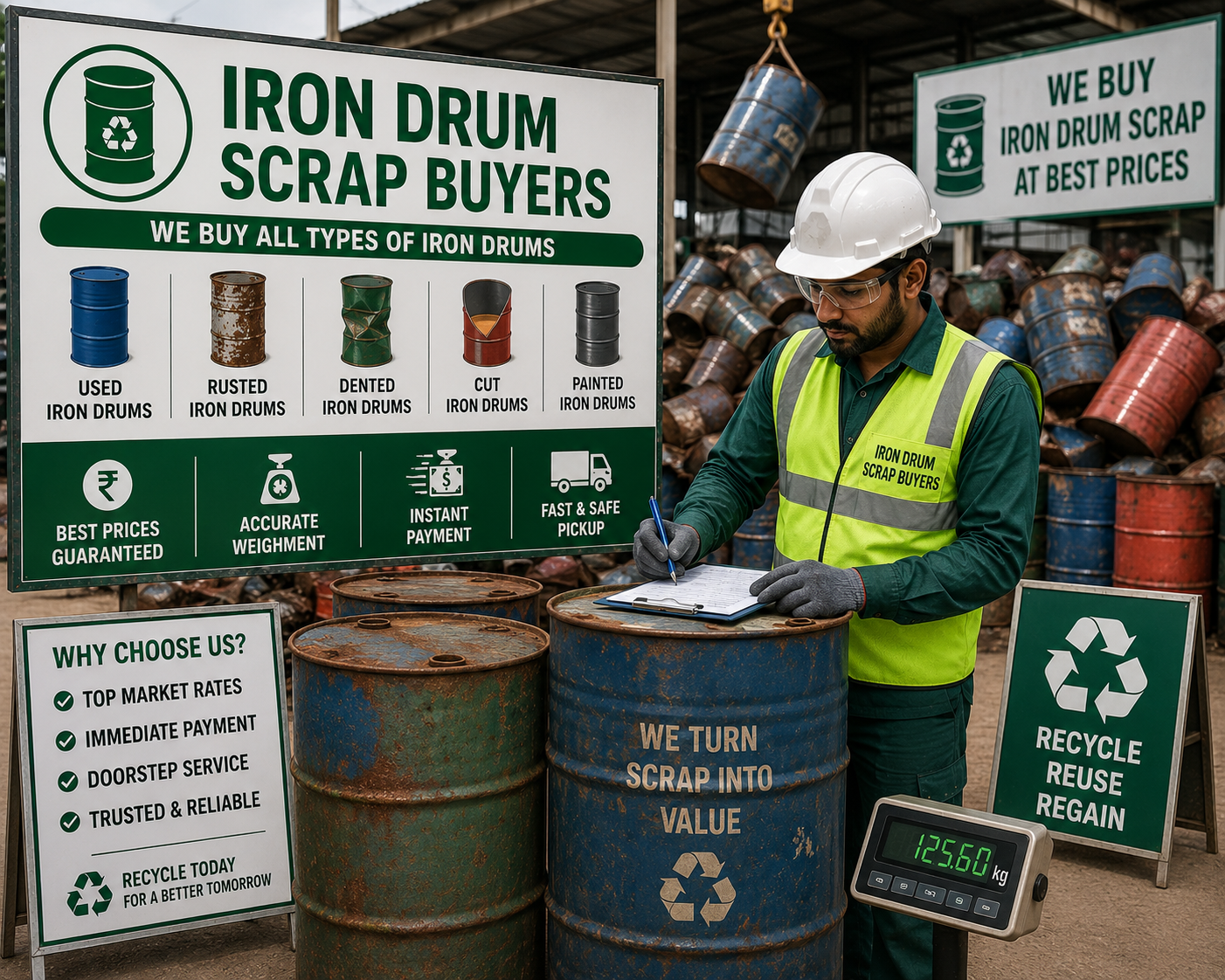 Jagdambe Scrap Traders Iron Drum Scrap Buyers